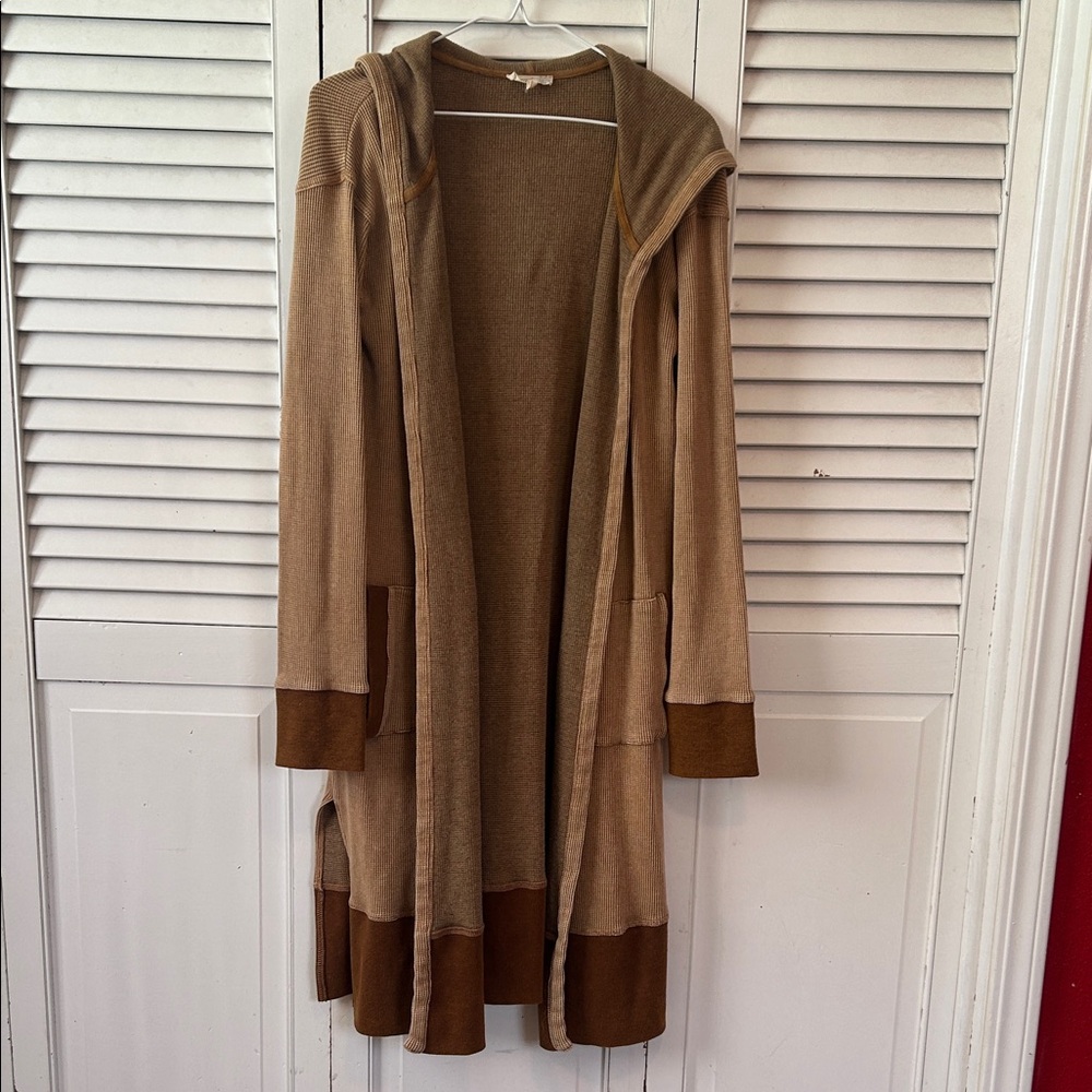 Mystree Textured Brown and Tan Cardigan